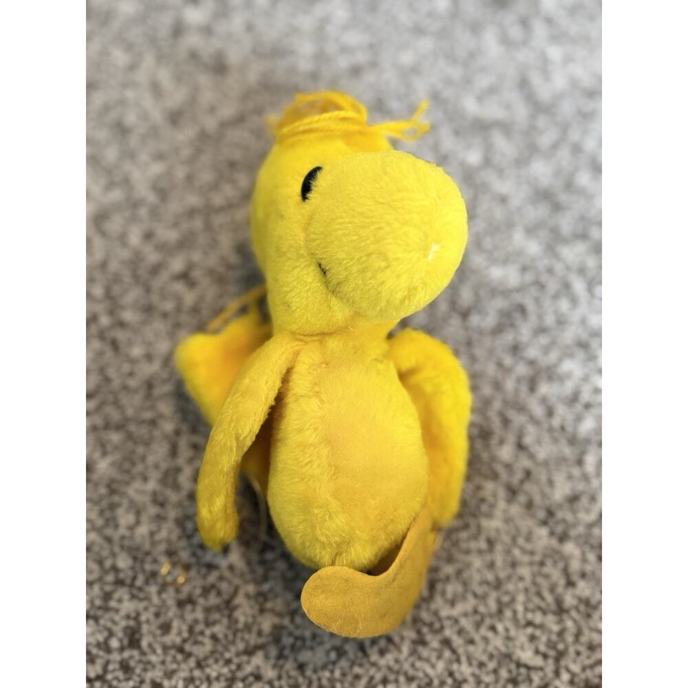 Vintage 1972 Peanuts Woodstock Plush With Gold Rings For hanging